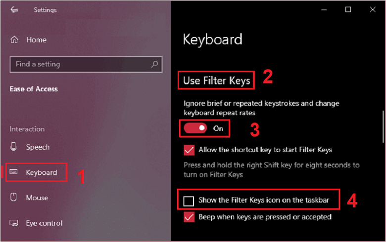 Bàn phím laptop không sử dụng được được cách khắc phục hãy cài bàn phím chọn Keyboard và chọn tích đỏ như trong hình chụp nhé