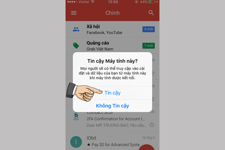 Cách kết nối máy tính với iPhone bằng iTunes bước 2
