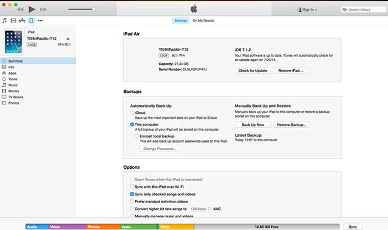 Cách kết nối máy tính với iPhone bằng iTunes kết quả