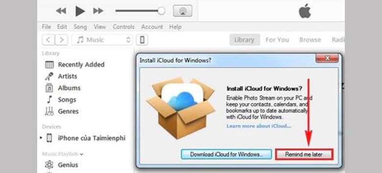 Cách kết nối máy tính với iPhone bằng USB bước 4