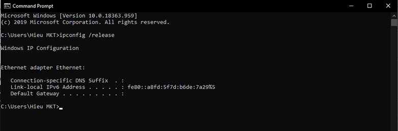 Khắc phục laptop không kết nối được wifi: Cài lại IP bước 3