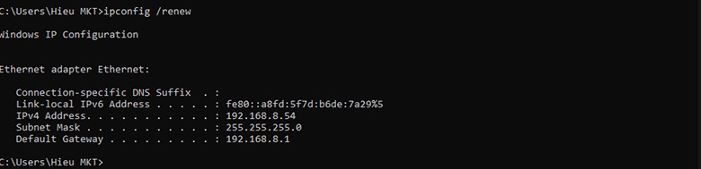 Khắc phục laptop không kết nối được wifi: Cài lại IP bước 4