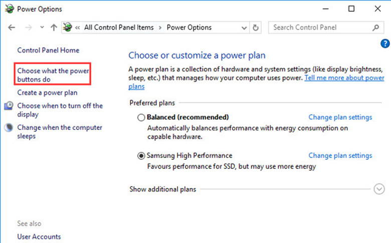Khắc phục laptop bị tắt đột ngột bằng cách tắt Fast Startup bước 3