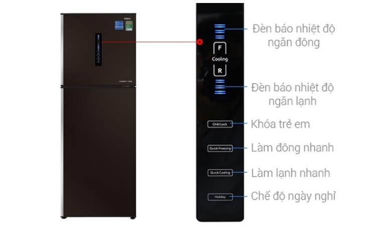 Cách sử dụng tủ lạnh Aqua 2 cánh dòng Inverter có bảng điều khiển thông minh