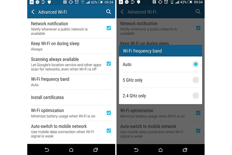 Cách làm wifi mạnh hơn cho điện thoại: thay đổi băng tuần nhận sóng
