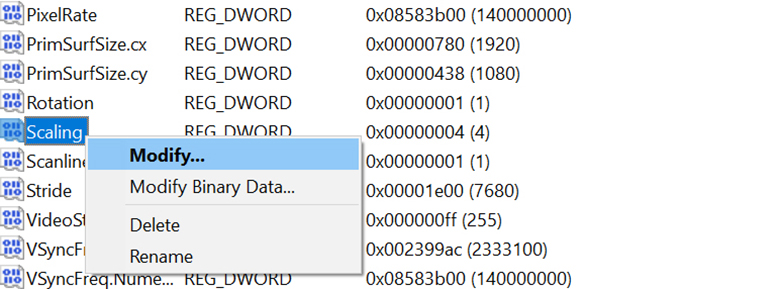 Cách chỉnh full màn hình laptop bằng Regedit trên Win 10 bước 4