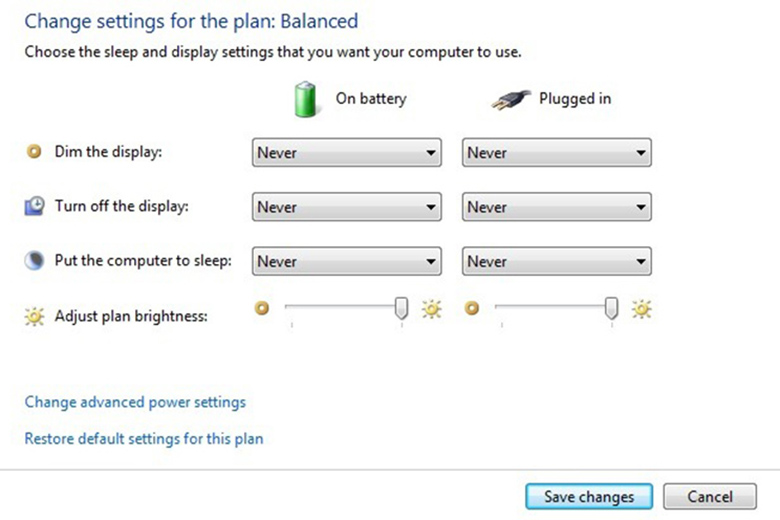 Cách tắt chế độ sleep trước khi sử dụng phần mềm reset pin laptop bước 3