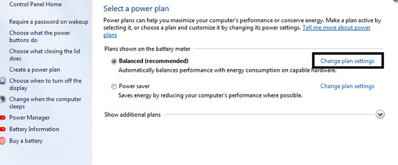 Cách tắt chế độ sleep trước khi sử dụng phần mềm reset pin laptop bước 2