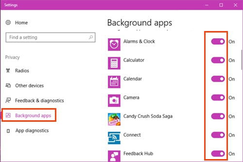 cách tiết kiệm pin laptop: Tắt toàn bộ ứng dụng chạy ngầm bước 2