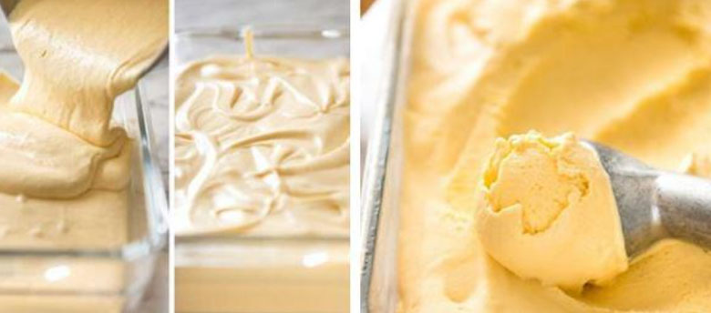 Cách làm kem xoài không cần whipping cream: làm đông kem