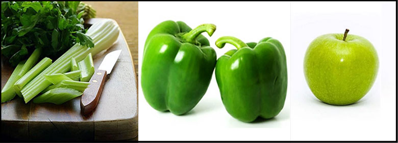 Cách làm nước ép táo ngon kết hợp cần, ớt có nguyên liệu làm như sau