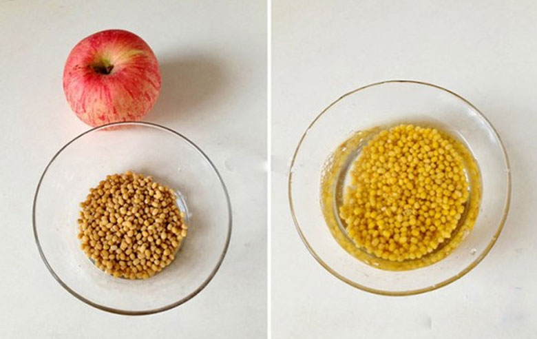 Công thức nước ép táo đậu xanh như sau