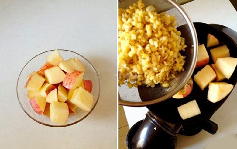 Công thức nước ép táo đậu xanh dùng máy ép hoa quả để ép