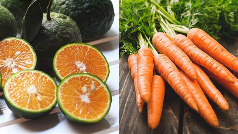 Cách làm nước ép cam cà rốt dùng nguyên liệu sau