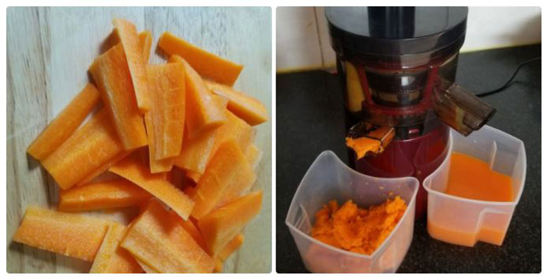 Công thức nước ép cam cà rốt sơ chế cà rốt