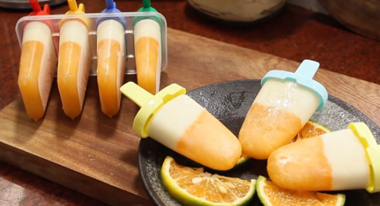 Cách làm kem cam sữa chua tại nhà không cần Whipping cream hoàn thành