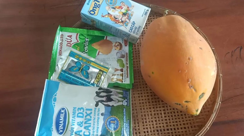 Cách làm kem đu đủ: Nguyên liệu 