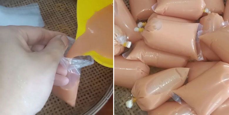 Cách làm kem đu đủ: tạo hình và làm đông