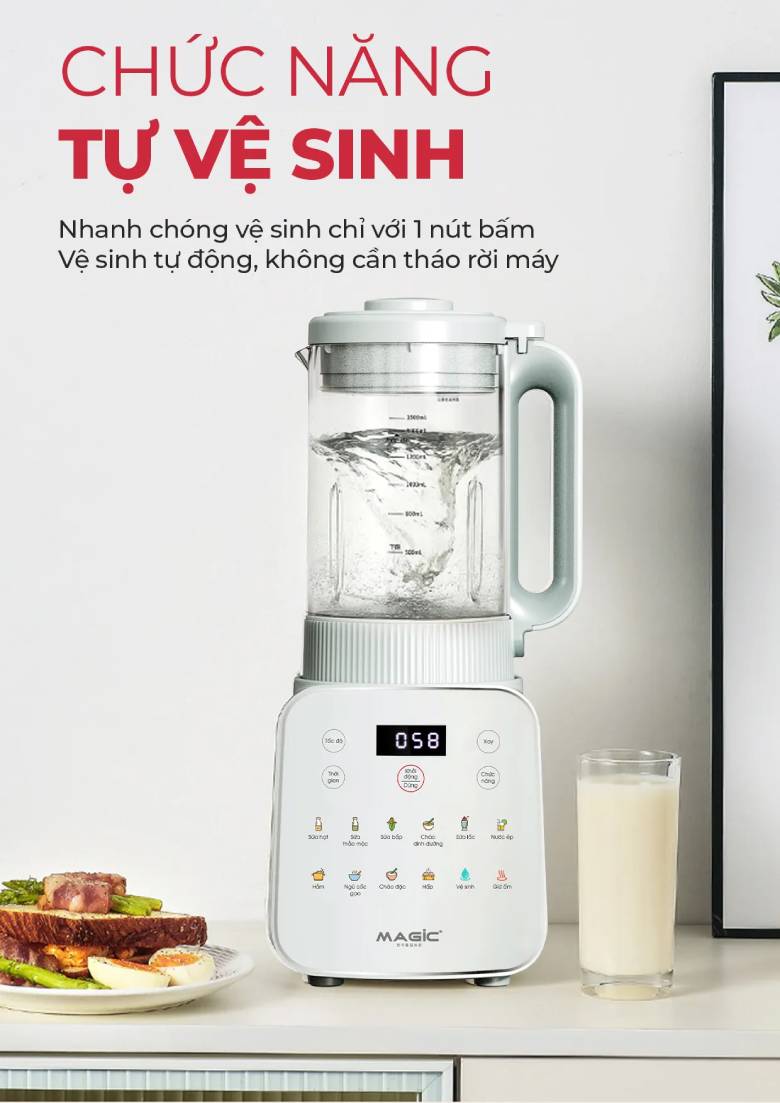 Máy xay nấu sữa hạt đa năng Magic A-103 - Tự vệ sinh thông minh