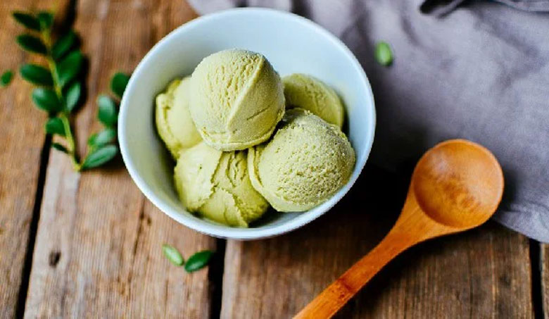 Cách làm kem trà xanh không dùng trứng hoàn thành