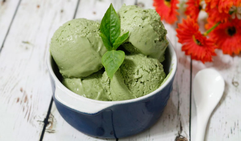 Cách làm kem trà xanh dùng trứng: hoàn thành