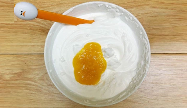 cách làm kem đào: bước 5