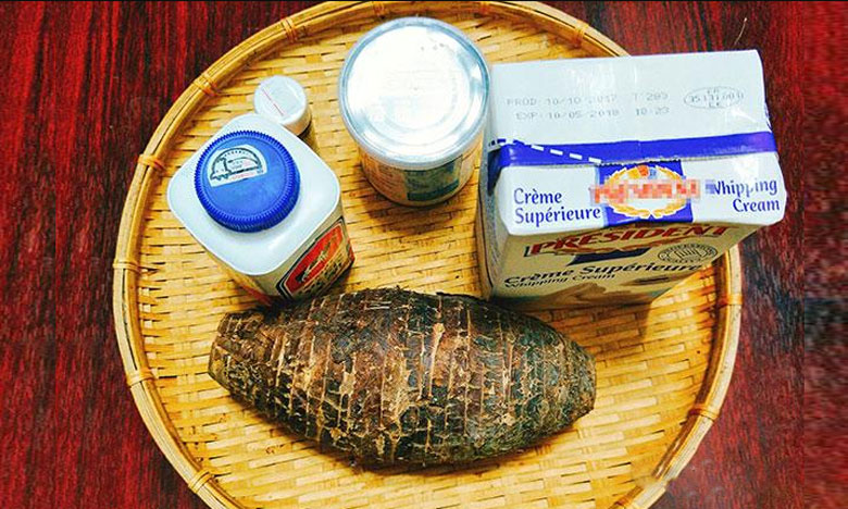 Cách làm kem khoai môn: Nguyên liệu
