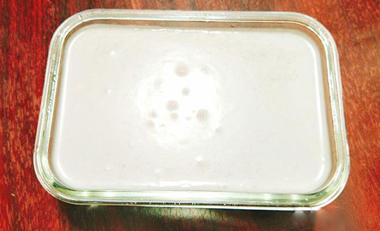 Cách làm kem khoai môn: Làm đông kem