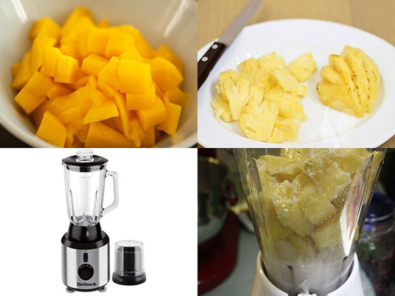 Cách làm sinh tố xoài dứa dùng máy xay sinh tố