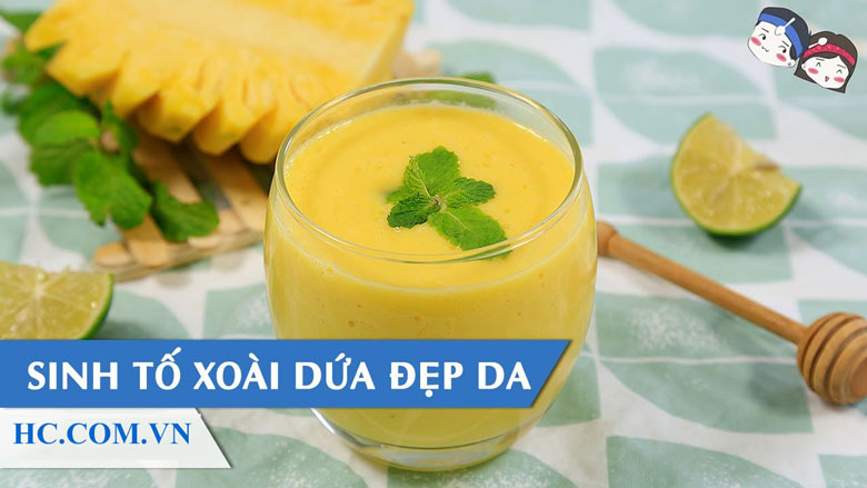 Cách làm sinh tố xoài dứa và bắt đầu thưởng thức thành phẩm
