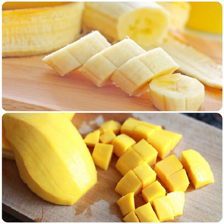 Sinh tố xoài chuối cần sơ chế nguyên liệu