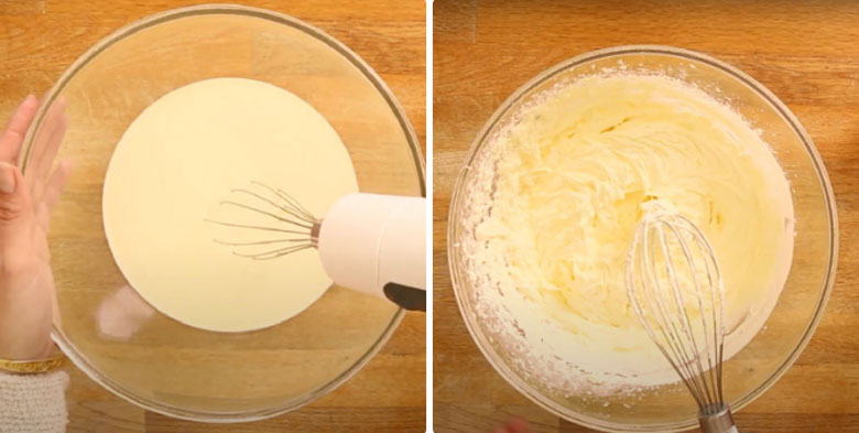 Cách làm kem dâu tây sữa: Đánh kem tươi