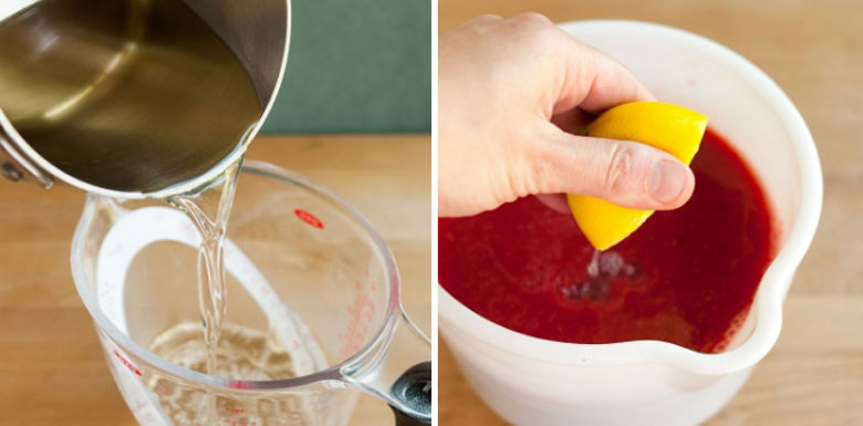 Cách làm kem dâu tây sữa chua đá bào: Nấu siro dâu