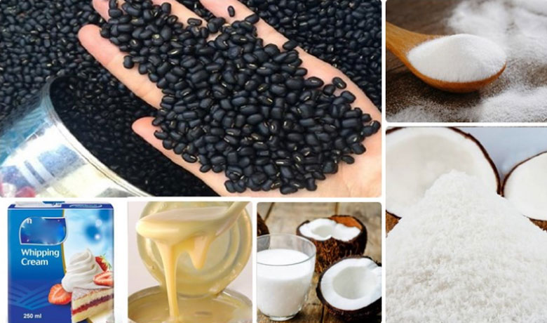 Cách làm kem đậu đen dừa tươi: Nguyên liệu