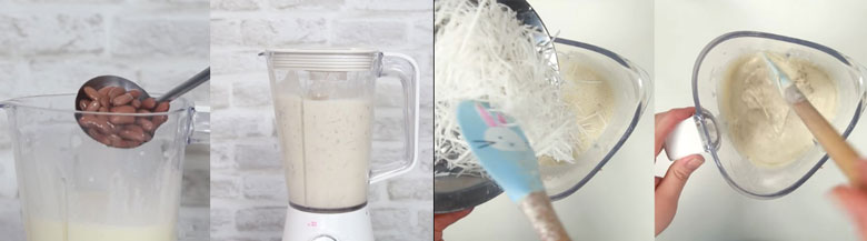 Cách làm kem đậu đen dừa tươi: Xay hỗn hợp đậu