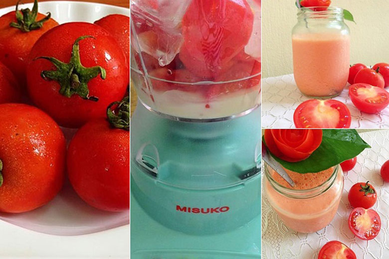 Sinh tố cà chua sữa tươi sử dụng máy xay sinh tô xay hỗn hợp