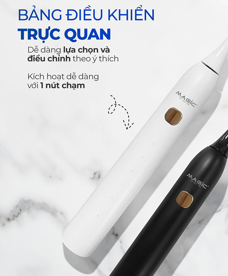 Bàn chải điện Magic B-23 đen nút bấm đơn giản