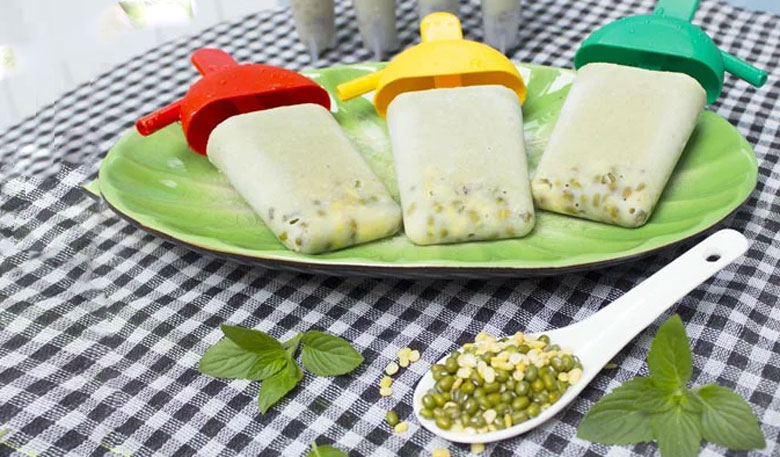 Cách làm kem đậu xanh sữa dừa: thành phẩm