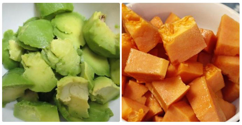 Cách làm sinh tố bơ đu đủ sơ chế nguyên liệu trước khi xay