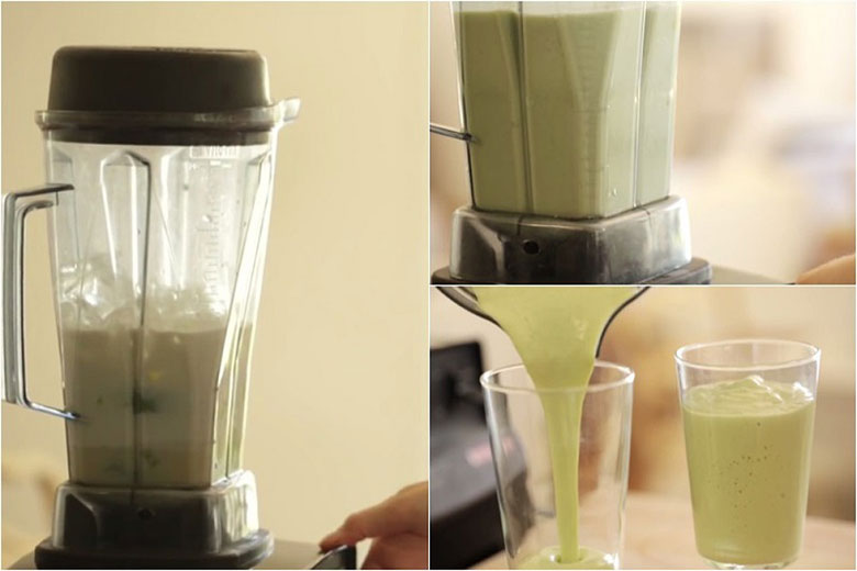 Cách làm sinh tố bơ mãng cầu thực hiện xay hỗn hợp