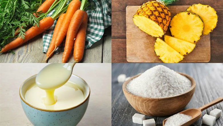 Sinh tố dứa cà rốt chia sẻ những nguyên liệu cần làm