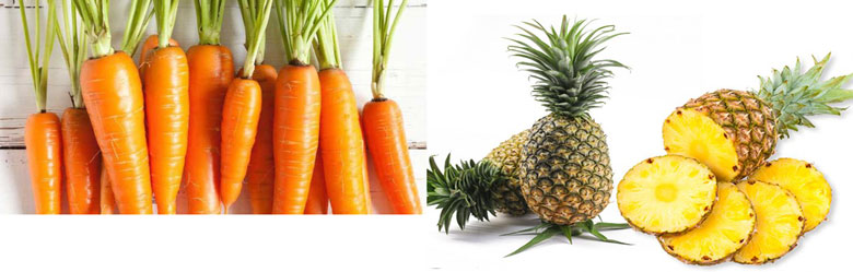 Sinh tố cà rốt dứa cách giúp bạn lựa chọn 2 loại trái cây dứa, cà rốt