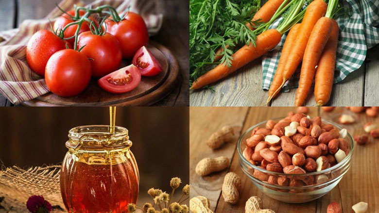 Nguyên liệu để làm sinh tố cà chua cà rốt