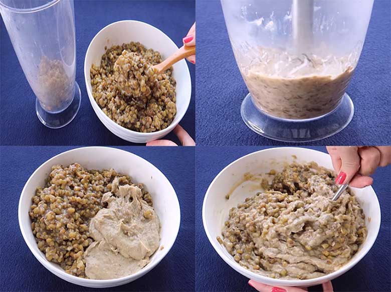 Cách làm sinh tố đậu xanh không vỏ bỏ túi cho vào máy xay sinh tố để xay