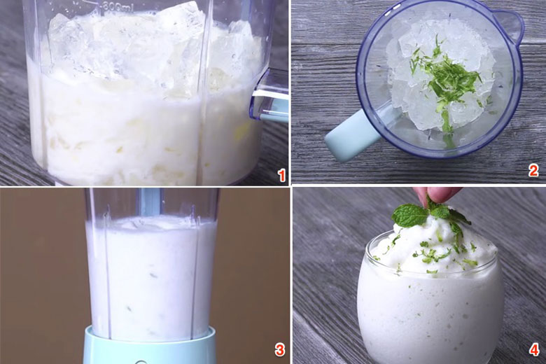 Cách làm sinh tố chanh tuyết xay hỗn hợp bằng máy xay sinh tố