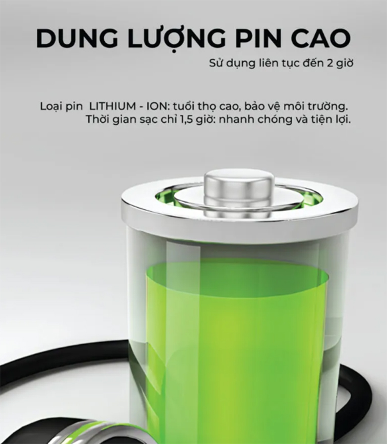Dung lượng pin cao - Máy cạo râu Magic B-62