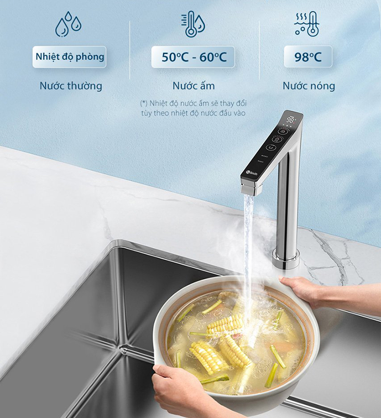 Máy lọc nước đặt gầm A. O. Smith ROSS LUX-AOU800HOT 3 chế độ nước