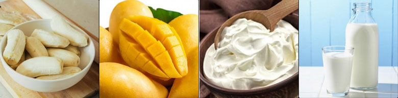 Cách làm kem xoài chuối tại nhà: Nguyên liệu