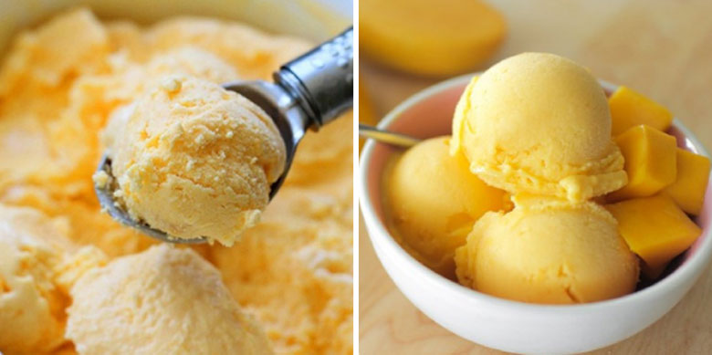 Cách làm kem xoài sữa chua: thành phẩm