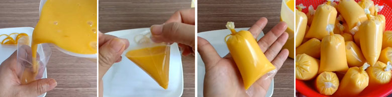 Cách làm kem xoài túi: Bỏ túi kem xoài